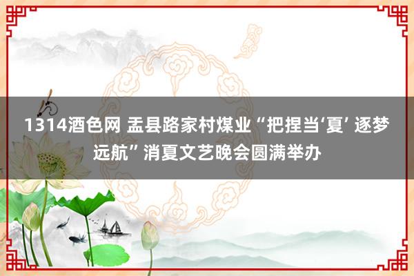 1314酒色网 盂县路家村煤业“把捏当‘夏’ 逐梦远航”消夏文艺晚会圆满举办