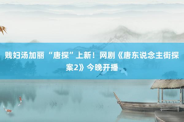 贱妇汤加丽 “唐探”上新！网剧《唐东说念主街探案2》今晚开播