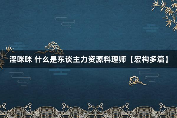淫咪咪 什么是东谈主力资源料理师【宏构多篇】