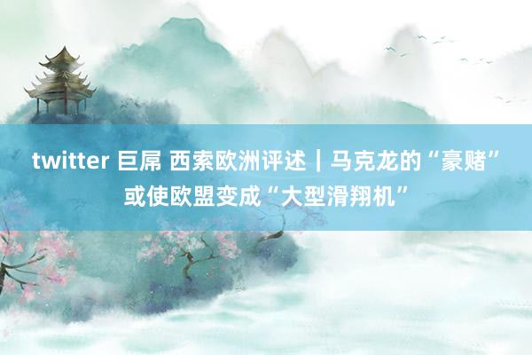 twitter 巨屌 西索欧洲评述｜马克龙的“豪赌”或使欧盟变成“大型滑翔机”