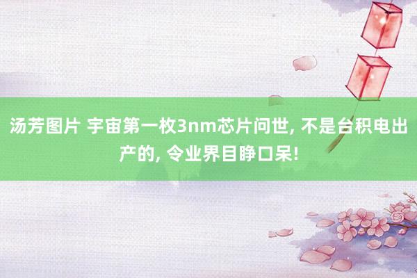 汤芳图片 宇宙第一枚3nm芯片问世， 不是台积电出产的， 令业界目睁口呆!